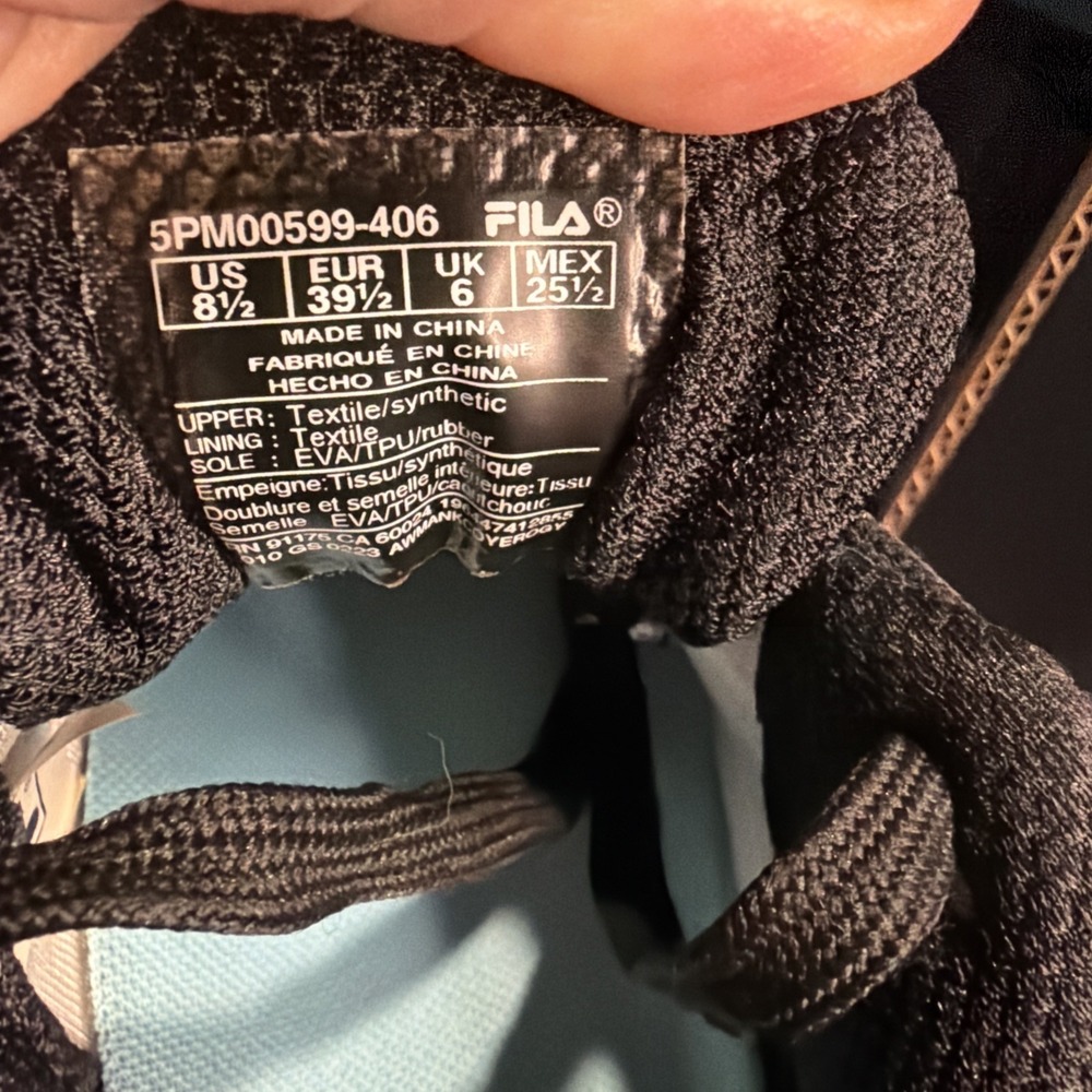 Fila Volley Zone Pickleball Women's Size 8.5 Black, Blue Sneakers #5PM00599 - Picture 7 of 10